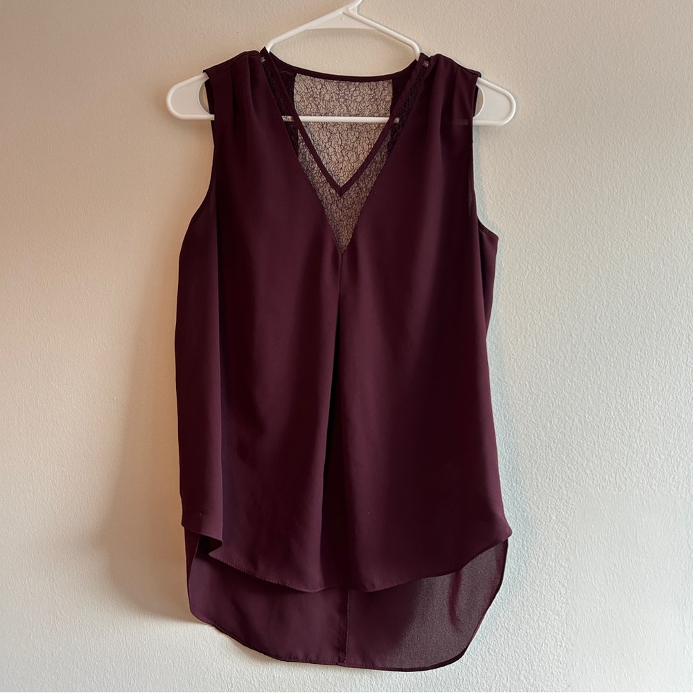 New York & Company Maroon Blouse Size Small